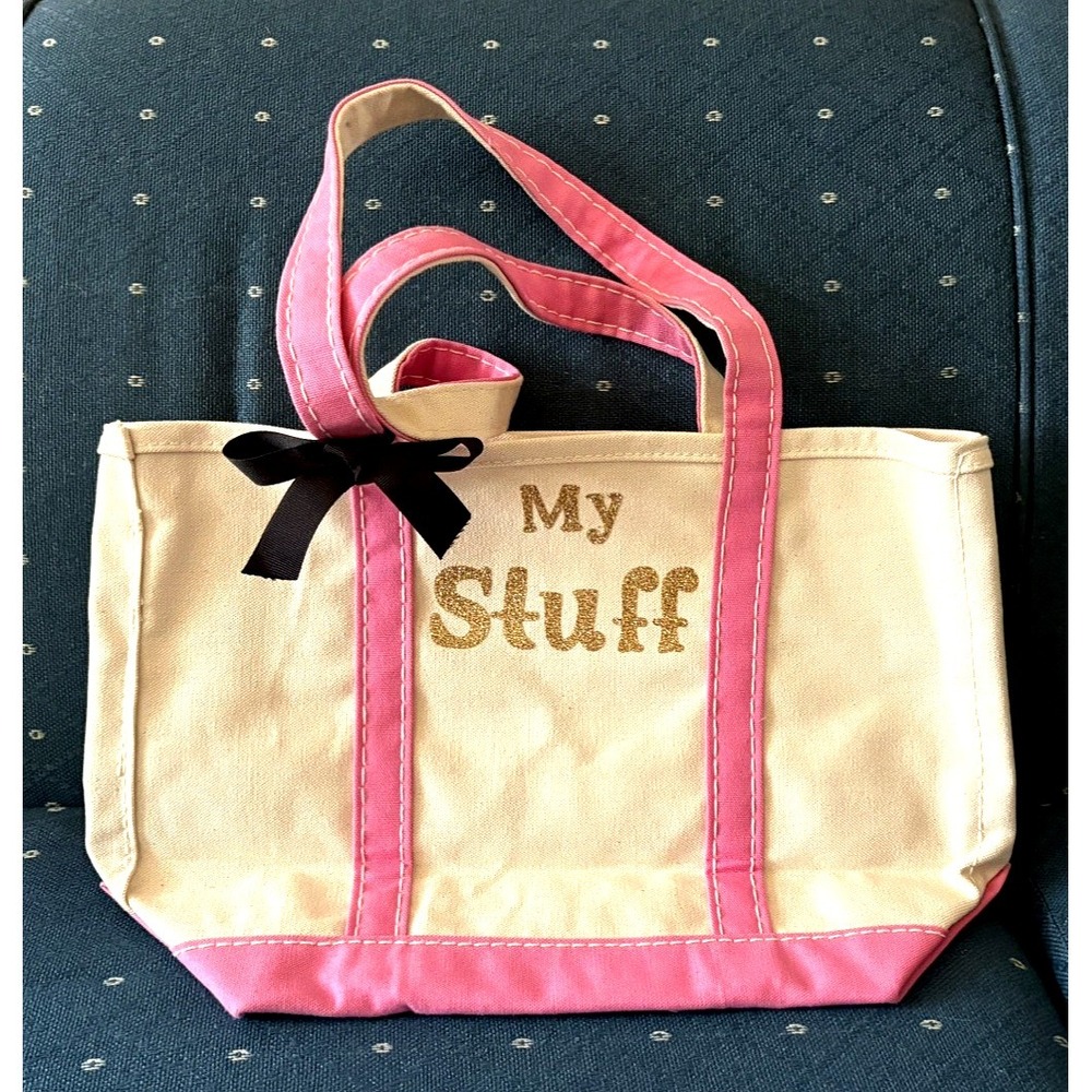 Cute Ladies "My Stuff" Tote Bag with Pink Accents 18x12